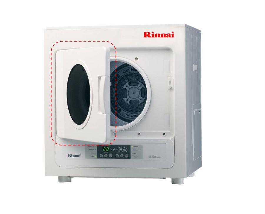 דלת פאנל קדמי למייבש כביסה בגז - Rinnai דגם 6 ק