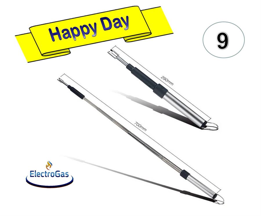 מצת פליקר טלסקופי נטען באמצעות כבל USB - אורך 70 ס