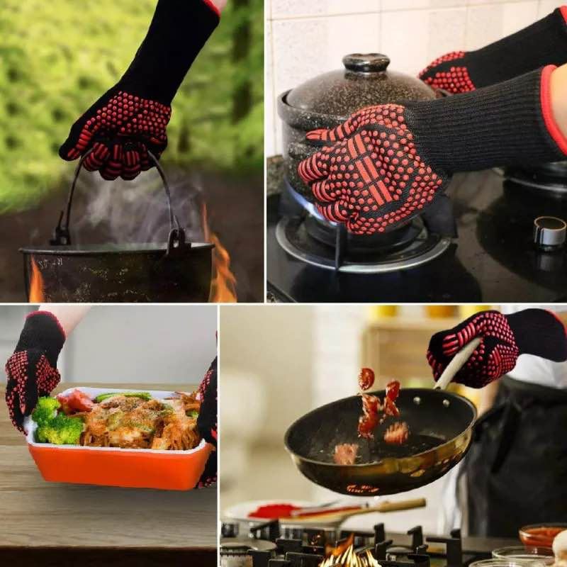 כפפה מקצועית עמידה בחום גבוה עד 800°C לאפיה ולעבודה בחום גבוה