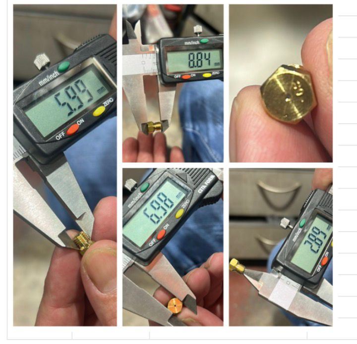 דיזות לכיריים גז תבריג M6 ביתי