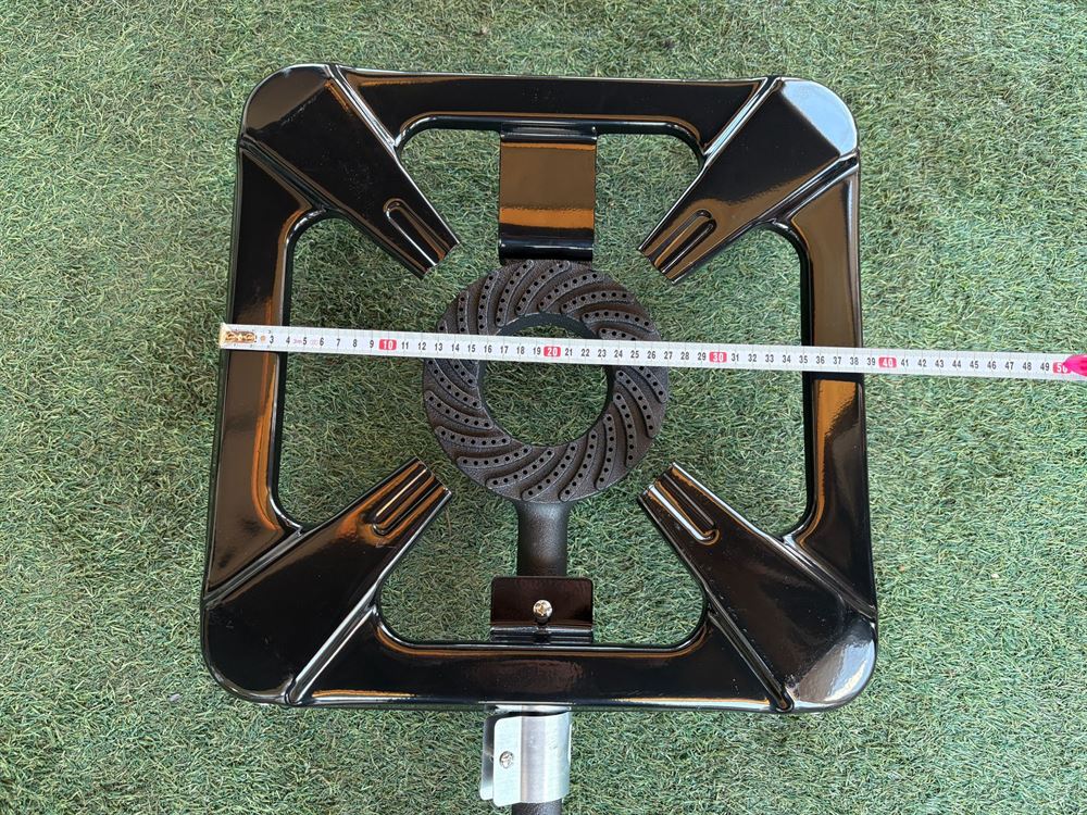 כירת גז גדולה מבער אחד / לשטח לחצר ולמחנאות כולל צינור ווסת גז זוויתי עם שעון מד גז