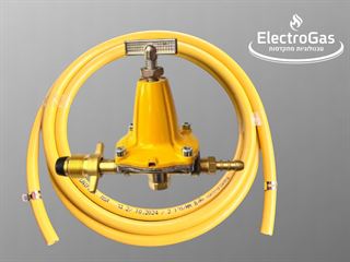 ווסת גז (גפ"מ) מתכוונן 0.5-4 בר כולל חיבורים למיכל גז + 2 מטר צינור גומי לגז  - תוצרת איטליה אלקטרוגז (ל.י גזגז בע"מ) - טכנולוגיות גז מתקדמות