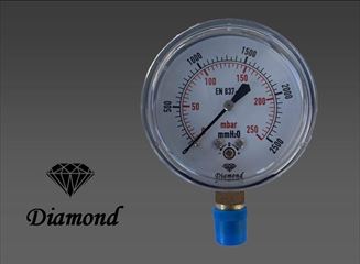 שעון מד לחץ מנומטר Diamond בטווח 0-250 מיליבר - לדרישות תקן EN-837 אלקטרוגז (ל.י גזגז בע"מ) - טכנולוגיות גז מתקדמות