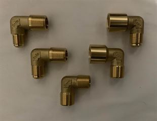 זויות פליז לצנרת גז בקטרים 1/8"-3/4"