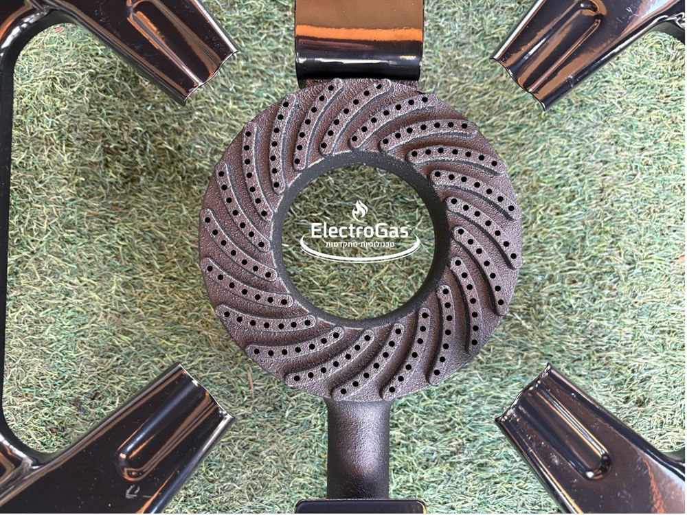 כירת גז גדולה מבער אחד / לשטח לחצר ולמחנאות כולל צינור ווסת גז זוויתי עם שעון מד גז