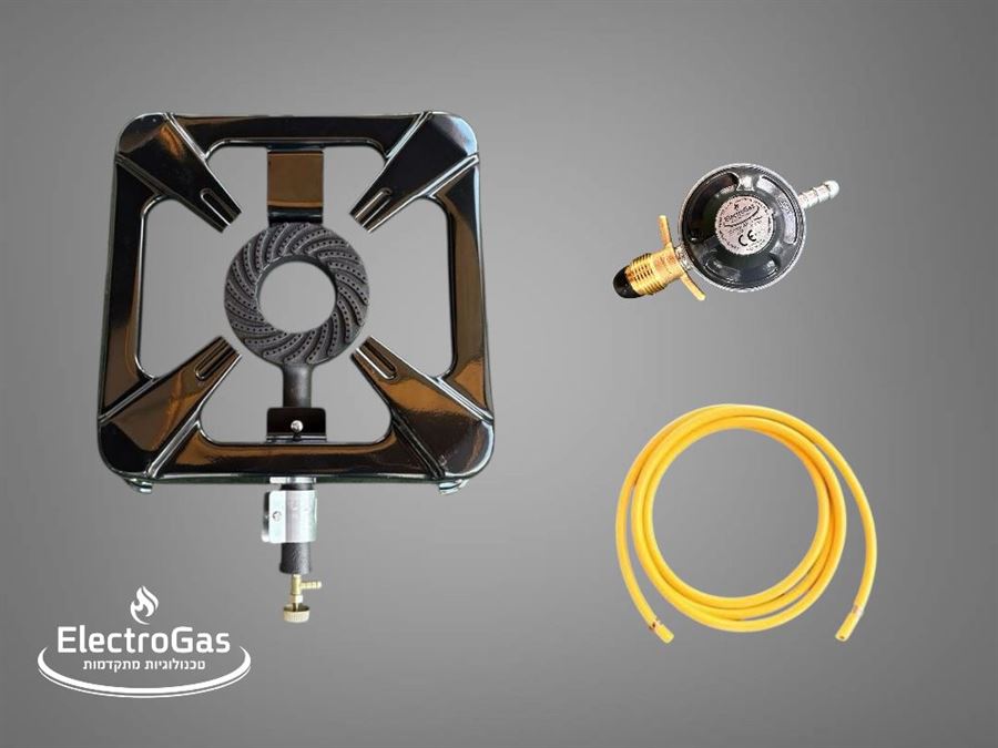 כירת גז דגם גלבוע מבער אחד / לשטח לחצר ולמחנאות כולל צינור ווסת גז POL