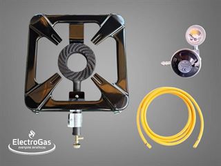 כירת גז גדולה מבער אחד / לשטח לחצר ולמחנאות כולל צינור ווסת גז זוויתי עם שעון מד גז אלקטרוגז (ל.י גזגז בע"מ) - טכנולוגיות גז מתקדמות